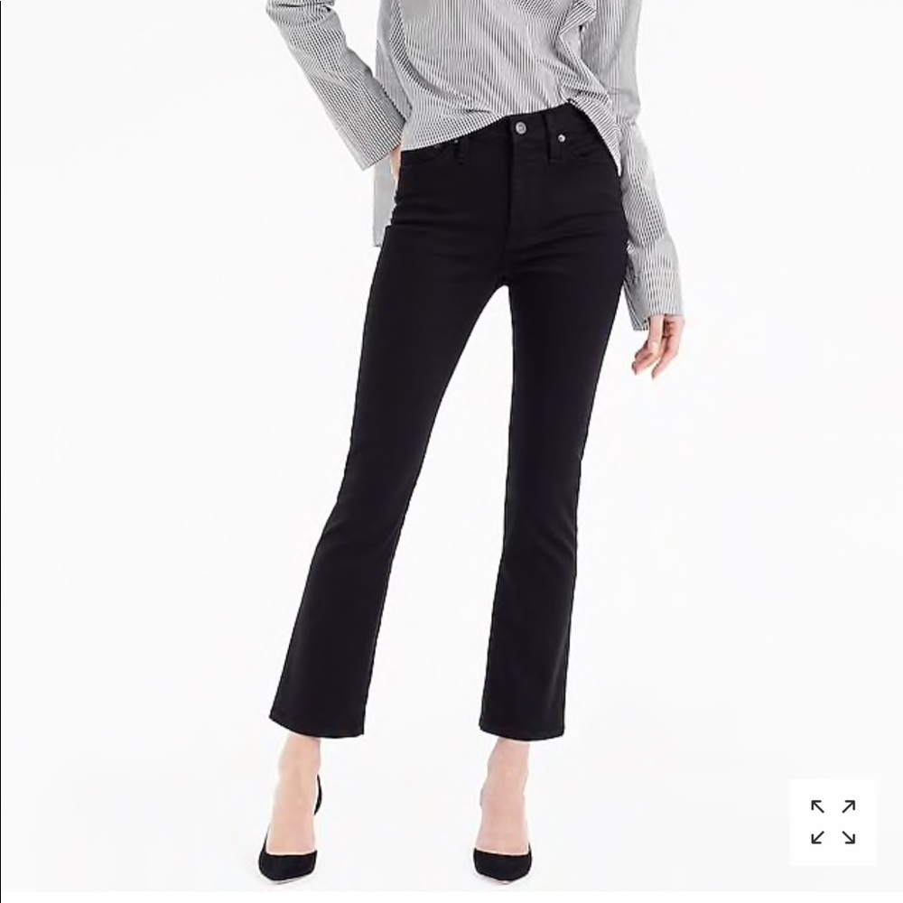J. Crew Billie Demi Boot Crop Jeans in Black